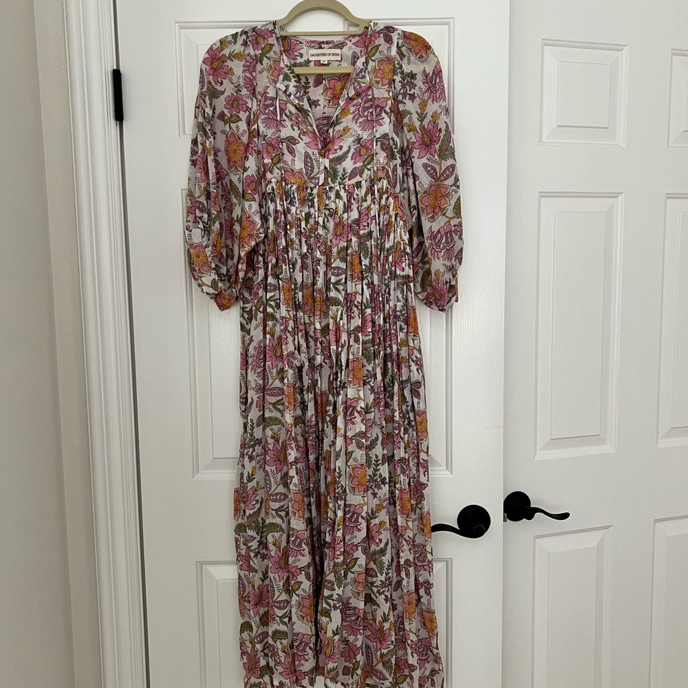 Daughters of India Maxi Dress Fuschia Bloom - Picture 3 of 6